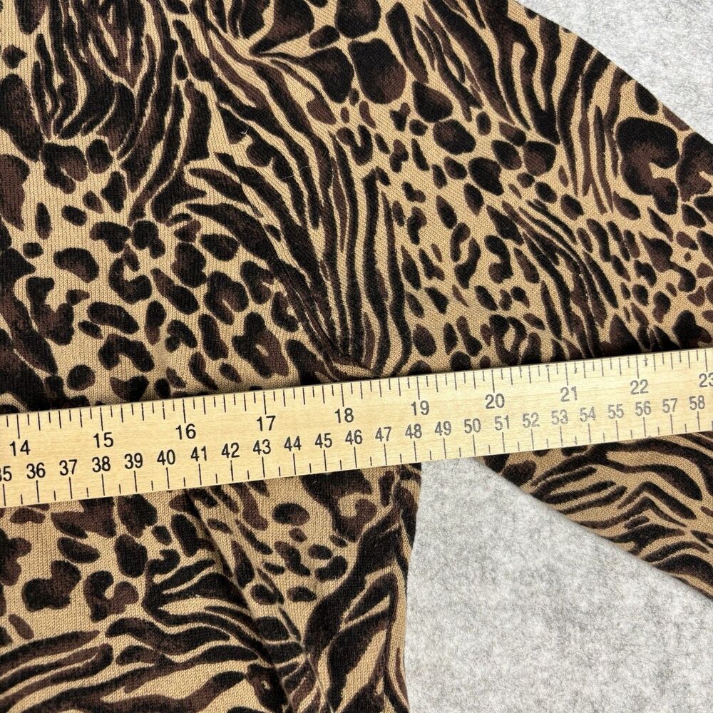 Cable & Gauge Womens XL Animal Print Cardigan Rhinestone Buttons Cotton Blend - Picture 15 of 16